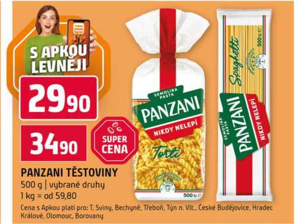 PANZANI TĚSTOVINY 500 g vybrané druhy