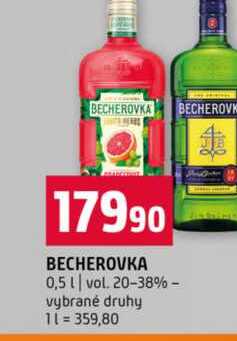 BECHEROVKA 0,5l vol. 20-38% vybrané druhy