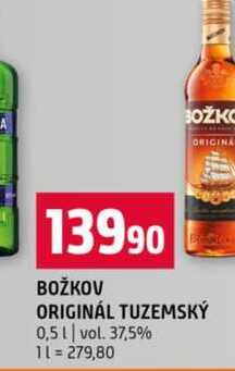 BOŽKOV ORIGINÁL TUZEMSKÝ 0,5l vol. 37,5%