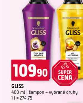 GLISS 400 ml šampon vybrané druhy 