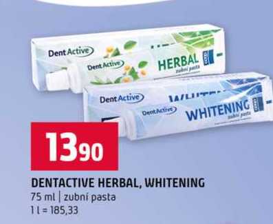 DENTACTIVE HERBAL, WHITENING 75 ml zubní pasta 