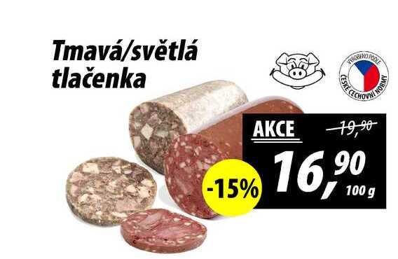 Tmavá/světlá tlačenka, 100 g