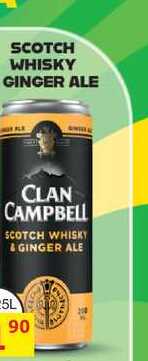 CLAN CAMPBELL SCOTCH WHISKY & GINGER ALE míchaný nápoj 0,25l, plech