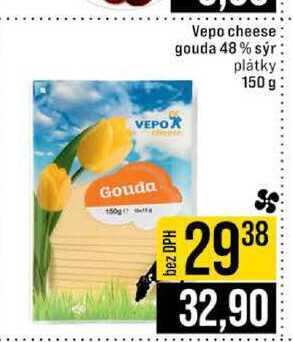 Vepo cheese gouda 48 % sýr plátky 150 g