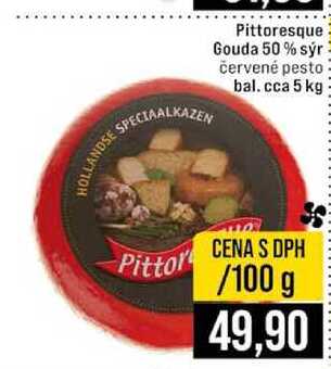 Pittoresque Gouda 50% sýr červené pesto bal cca 5 kg 100g