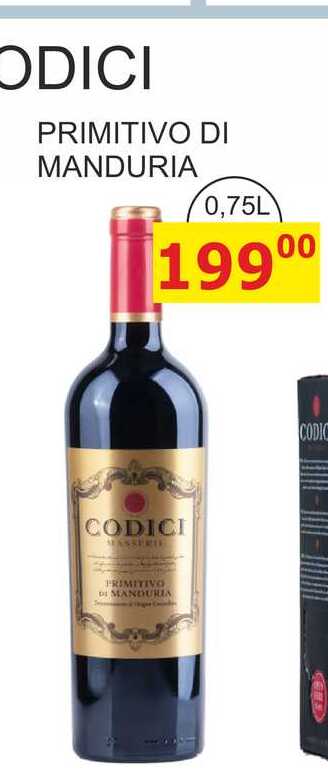 CODICI PRIMITIVO DI MANDURIA 0,75L 