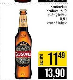 Krušovice Královská 12 světlý ležák 0,5l