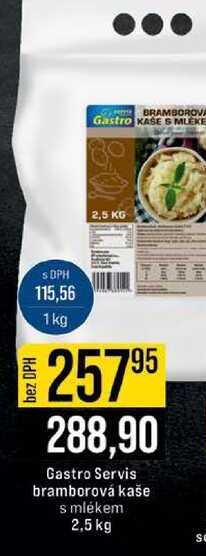 Gastro Servis bramborová kaše s mlékem 2,5 kg