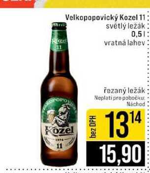 Velkopopovický Kozel 11 světlý ležák 0,5l