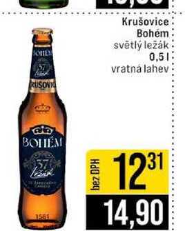Krušovice Bohém světlý ležák 0,5l