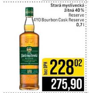 Stará myslivecká žitná 40% Reserve 4YO Bourbon Cask Reserve 0,7l
