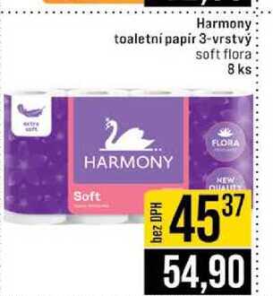 Harmony toaletní papir 3-vrstvý soft flora 8 ks 