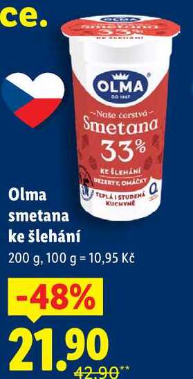 Olma smetana ke šlehání, 200 g