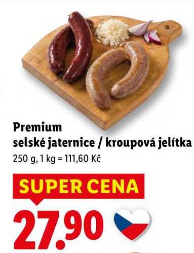 Premium selské jaternice/kroupová jelítka, 250 g