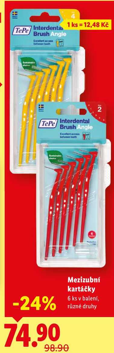 Mezizubní kartáčky, 6 ks