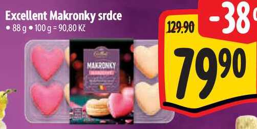 Excellent Makronky srdce, 88 g