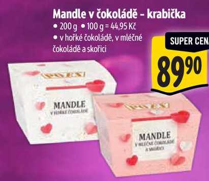 Mandle v čokoládě - krabička, 200 g