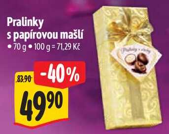 Pralinky s papírovou mašlí, 70 g