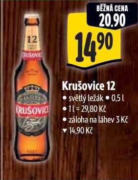 Krušovice 12, 0,5 l 