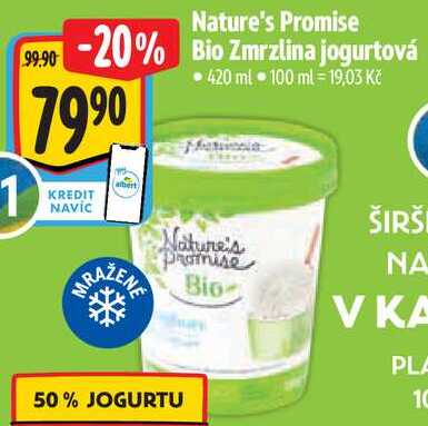 Nature's Promise Bio Zmrzlina jogurtová, 420 ml