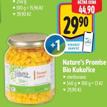 Nature's Promise Bio Kukuřice, 340 g