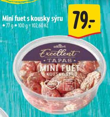 Mini fuet s kousky sýru, 77 g 