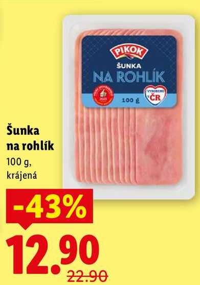 Šunka na rohlík, 100 g