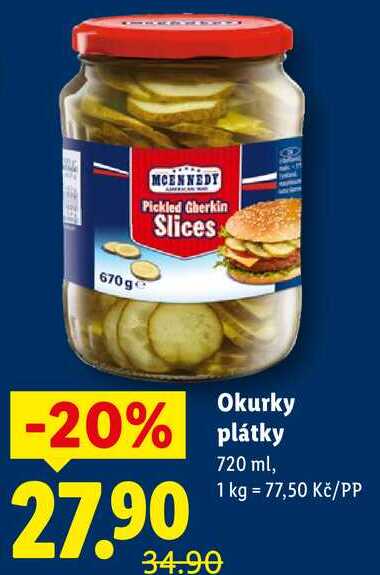 Okurky plátky, 720 ml