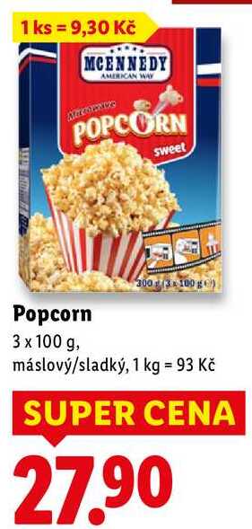 Popcorn, 3x 100 g