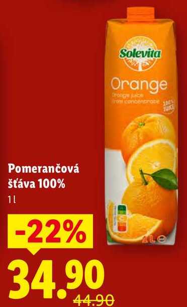 Pomerančová šťáva 100%, 1 l