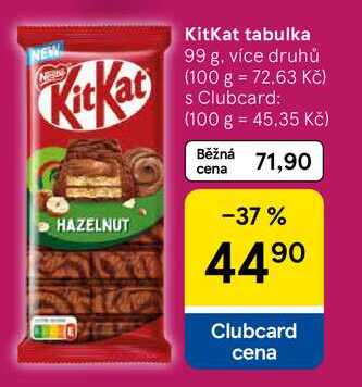 KitKat tabulka, 99 g, více druhů