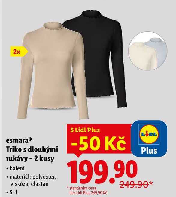 esmara Triko s dlouhými rukávy - 2 kusy 