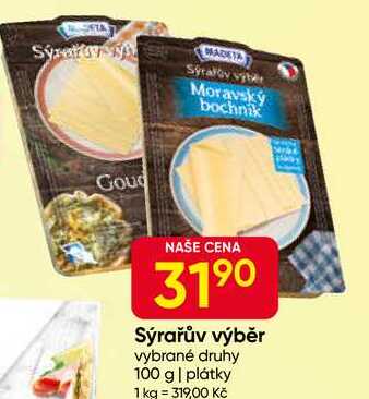 Madeta Sýrařův výběr vybrané druhy 100 g 