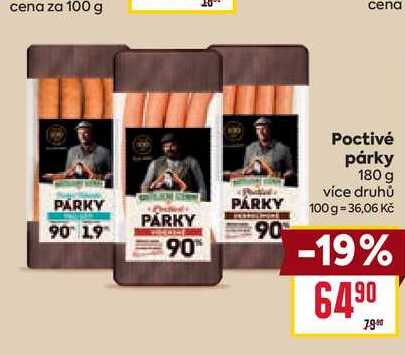 Poctivé párky 180 g