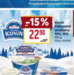 Kunin Zakysaná smetana 12%, 15% 190 g