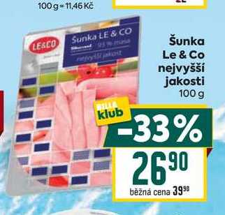 Šunka Le & Co nejvyšší jakosti 100 g