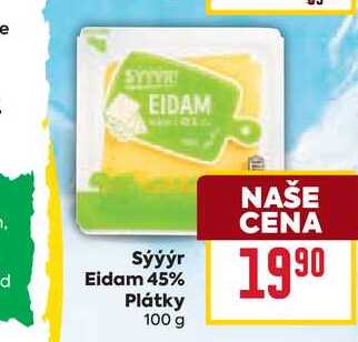 Sýýýr Eidam 45% Plátky 100 g