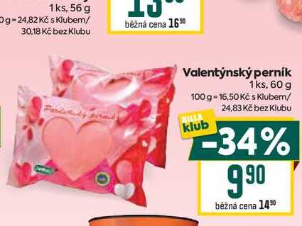 Valentýnský perník 1ks, 60 g 