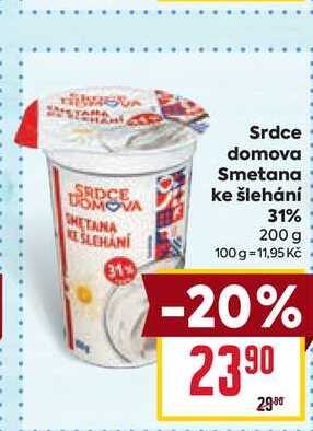 Srdce domova Smetana ke šlehání 31% 200 g