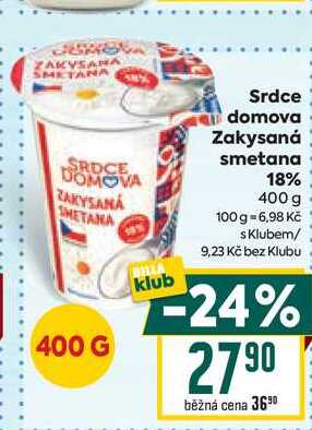 Srdce domova Zakysaná smetana 18% 400 g
