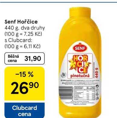 Senf Hořčice, 440 g, dva druhy  