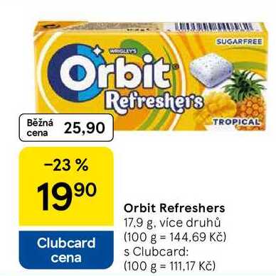 Orbit Refreshers, 17.9 g, více druhů