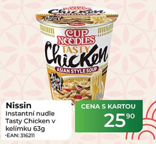Nissin Instantní nudle Tasty Chicken v kelímku 63g  
