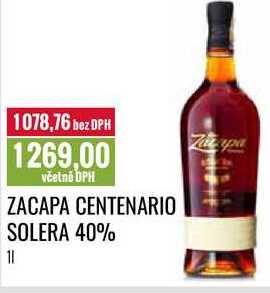 ZACAPA CENTENARIO SOLERA 40% 1l