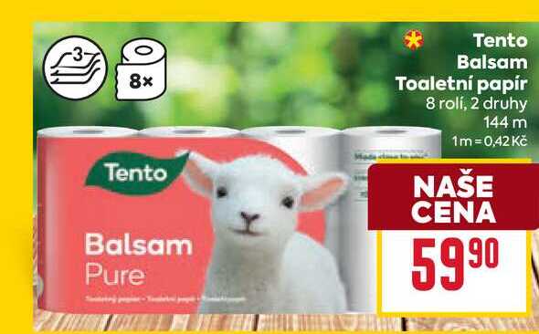 Tento Balsam Toaletní papír 8 rolí