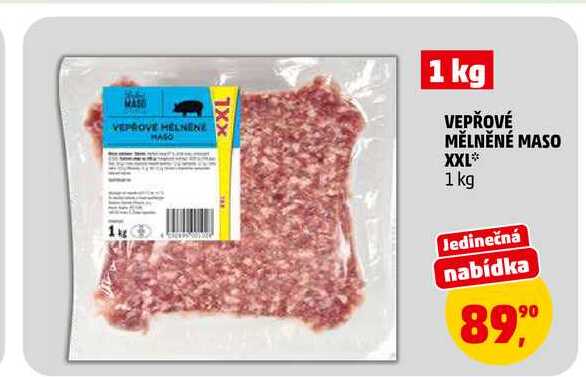 VEPŘOVÉ MĚLNĚNÉ MASO XXL, 1 kg