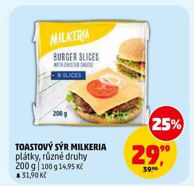 TOASTOVÝ SÝR MILKERIA, 200 g 
