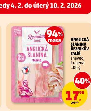 ANGLICKÁ SLANINA ŘEZNÍKŮV TALÍŘ, 100 g