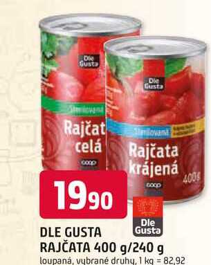 Dle Gusta RAJČATA 400 g/240 g 