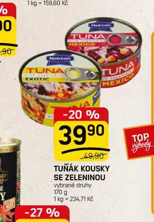 TUŇÁK KOUSKY SE ZELENINOU vybrané druhy 170 g 